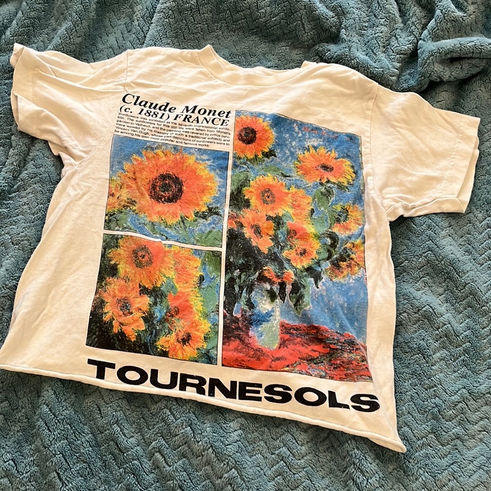 Monet artsy crop top tshirt size small